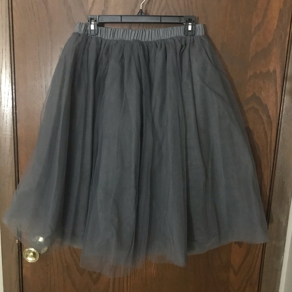 Gray Tulle Skirt
